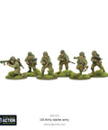 Bolt Action US Army Starter Set One To Fifty Six Scale WWII wargaming plastic miniatures kit with unpainted US infantry figures