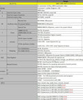 Detailed specifications chart for 3.8 Inch PLC HMI All In One Integrated Programmable Logic Controller with 10 inputs and 7 relays.