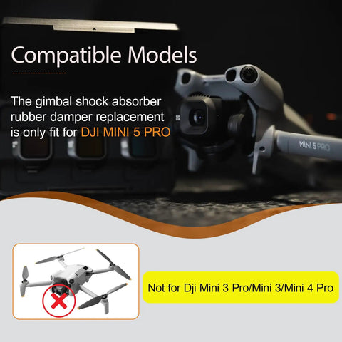 Replacement Gimbal Shock Rubber Damper For DJI Mini 5 Pro Gimbal Camera Durable Elastic Shock Absorber Spare Parts Set image with Mini 5 Pro.