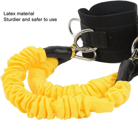 Yellow latex Ankle Resistance Bands For Booty Lift And Leg Workout Glute Activation Bands For Home Fitness Hip And Leg Strength