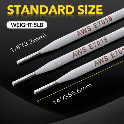 E7018 Low Hydrogen Carbon Steel Welding Rods One Eighth Inch Diameter Five Pound Pack Pro Grade All Position Arc Electrodes