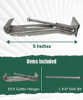 Heavy Duty Gutter Hangers For 5 Inch K Style Gutters With Clip And Speed Screw Quick Install 10 Pack Hidden Bracket Support