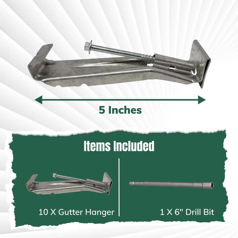Heavy Duty Gutter Hangers For 5 Inch K Style Gutters With Clip And Speed Screw Quick Install 10 Pack Hidden Bracket Support