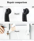 Ultra Tough 2 Part Epoxy Putty 120g Black Fast Bonding Repair For Metal Wood Stone And Plastic comparison before and after