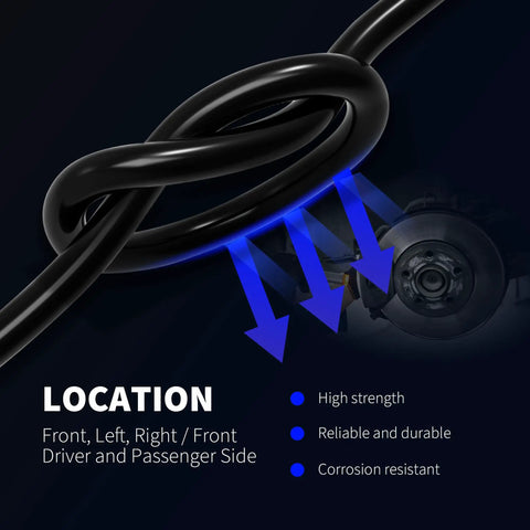 Front Abs Speed Sensor Pair Compatible With Ford F 150 2005 Through 2008 showing sensor wire loop and location details for installation.