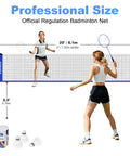 Portable Badminton Set With Anti Sag Net System Pro Grade Regulation Size 20 Foot By 5 Foot Easy Setup outdoor play setup