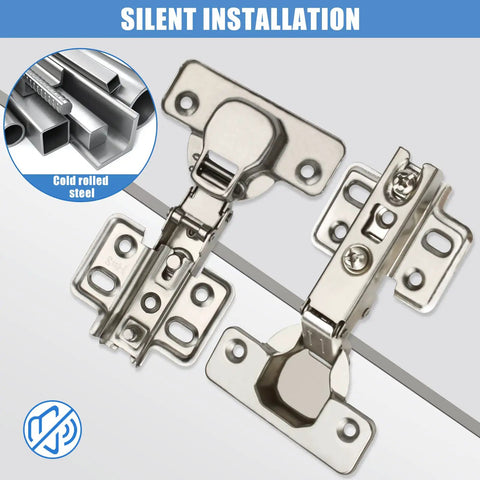 35mm Concealed Cabinet Hinges 2 Pack For Full Overlay Frameless Cabinets Rust Resistant Nickel Plated Cold Rolled Steel