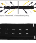 Heavy Duty 125 Cm Neoprene Cable Management Sleeve Waterproof Wire Organizer For Home Office Desk Taming Messy Cords with USB cables visible.