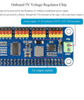 Dope Pro-Grade 16 Channel I2C Servo Driver Hat for Raspberry Pi and Jetson Nano, showing detailed onboard 5V regulator chip layout