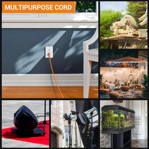 Outdoor Extension Cord 100 Ft Waterproof Heavy Duty 16/3 SJTW Flexible Copper 3 Prong Power Cable For Lawn And Garage And Jobsite UL Listed NEMA 5-15P To NEMA 5-15R Built Rugged And Ready used in indoor and outdoor settings