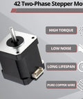 3 Piece Nema 17 Bipolar Stepper Motor Kit 2A 60mm Body 73Ncm Torque 1.8 Degree 4 Lead With 1m Cable For DIY 3D Printing and CNC Projects