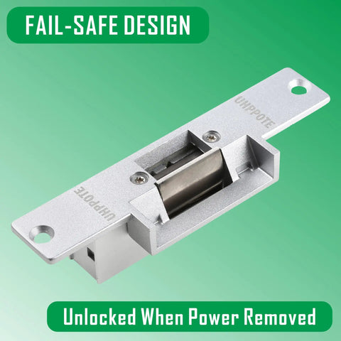 Built Solid Electric Door Strike Lock For Smooth Access Control Systems Featuring Fail Safe Design That Effortlessly Opens On Power Failure And Handles The Daily Grind Without Breaking A Sweat. Silver zinc alloy strike lock with fail-safe design.