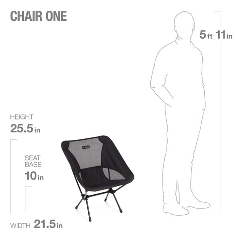Lightweight Collapsible Camping Chair For Backpacking And Outdoors, Ultra Portable Aluminum Frame, size comparison to 5'11" figure