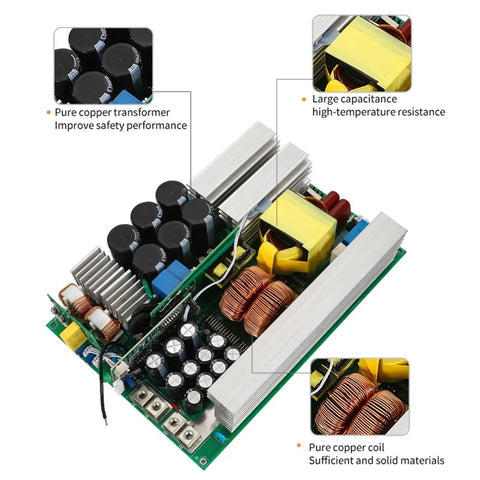 Beefy 5000W Switching Power Supply CC CV 110V 220V 380V Input 0-220V Adjustable Output, showing internal components and copper coils
