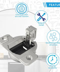 Universal Cabinet Door Hinges 8 Pack Replacement For 110 Degree Compact 33 Screw In Self Closing Hardware With Screws No Sweat Install Guaranteed Smooth Operation close-up of metal hinge with wear-resistant features