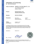 Certification of conformity for sheathed flexible cords from KWANG-IL Electric Wire Co., including test and model details.