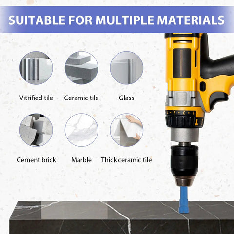 Eleven Piece Diamond Hole Saw Set With Drill Bit For Porcelain Ceramic Tile Granite Marble And Masonry, Sizes 6Mm To 50Mm