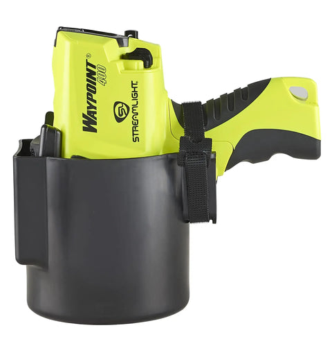 Beast Mode Rechargeable LED Spotlight For Outdoor, Marine, And Emergency Use 1400 Lumens, yellow light in charging dock