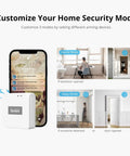 Zigbee Bridge Pro Hub ZigBee 3.0 Smart Gateway and smartphone displaying home security modes for easy app control.