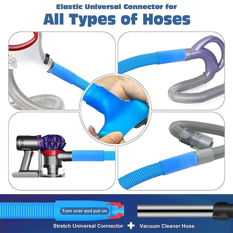 Elastic connectors for All In One Dryer Vent Cleaner Kit With Vacuum Hose, Brush And Gloves Universal Fit For Any Vacuum Cleans Dryer Vents