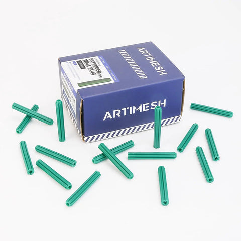 100 Pack 7mm One Quarter Inch Plastic Expansion Anchors 50mm Length Heavy Duty Green PE Wall Plugs For Concrete Brick Drywall