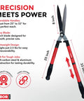 Telescopic Hedge Shears With Wavy Blade And Extendable Steel Handles For Easy Reach Trimming Of Tall Hedges Boxwood And Borders