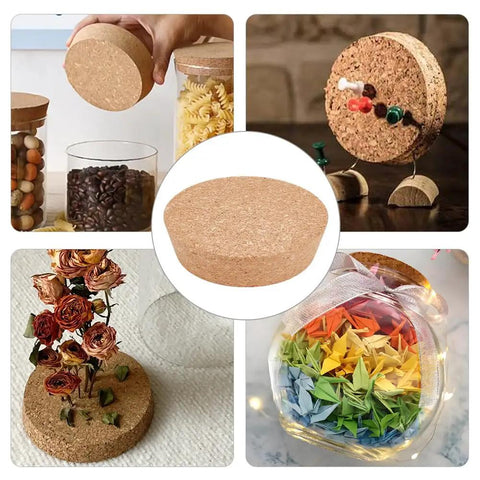 Large Cork Stoppers 4.1 to 4.7 Inch Bottle Corks used in jars, art display, craft projects, and wedding decorations with natural texture.
