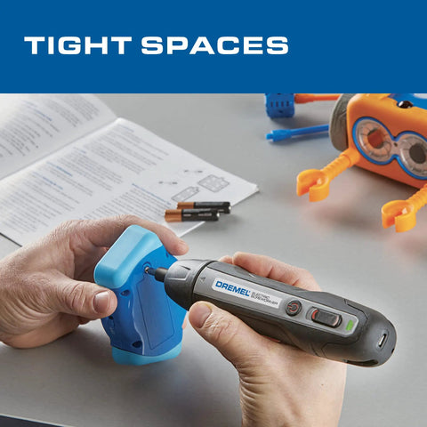 4V Handy Cordless Screwdriver Kit With 6 Power Settings And Smart Stop Technology Includes 7 Screwdriver Bits 1 Bit Extender USB Cable And Power Adapter Included