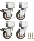 Beefy 2 Inch Caster Wheel Set 4 Pack with 2 Brakes and 2 Swivel Casters, 1 Inch U Bracket, Brown, with screws and nuts