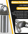 Dead Nuts Accurate Drive Shaft Slip Yoke Replacement For Gm Th Turbohydromatic And 4L80E Transmissions with specifications shown.