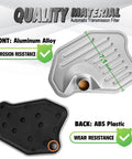 FT105 Automatic Transmission Filter Kit For Ford 4R70W 4R75E RWD front aluminum back ABS plastic material details