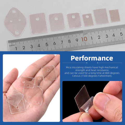 All In One 420 Piece Mica Insulation Pad Kit For TO 220 TO 3P TO 3PL And TO 3P11 Transistors With various mica washers and sheets