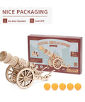 3D Wooden Cannon Catapult Puzzle Kit For Adults And Kids STEM Building Toy DIY Model Kit For Family Fun Colorable Wooden Craft Educational Wood Puzzle Interactive Desktop Game, boxed with wooden cannon model and shells
