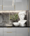 Modern kitchen with Edge Finger Tab Pulls For Cabinets And Concealed Drawers Aluminum Flat Back Mount Door Handle Brushed Brass 10 Pack.