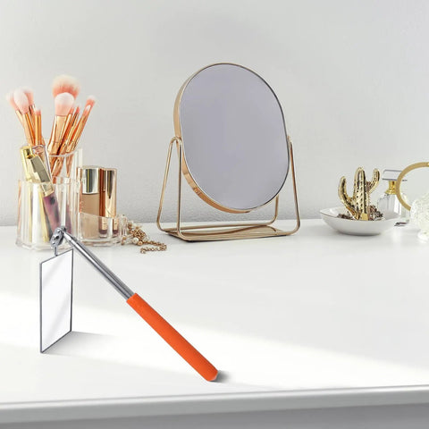 Telescoping Auto Inspection Mirror With 360 Degree Swivel Head Rectangular Mechanic Mirror Extendable Up To 19.5 Inches