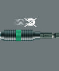 Hexagon 897 Four R SB BiTorsion Rapidaptor Universal Bit Holder For Quarter Inch Shank shown with anti-slip design.