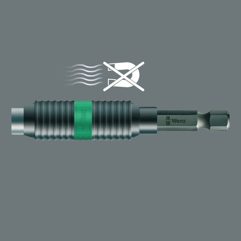 Hexagon 897 Four R SB BiTorsion Rapidaptor Universal Bit Holder For Quarter Inch Shank shown with anti-slip design.