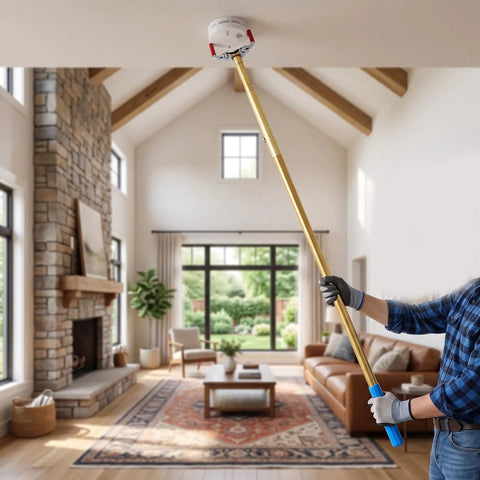 4.3 Meter Extended Smoke Detector Removal Tool Handles Those High Ceilings With No Sweat So You Can Skip The Ladder Drama And Tackle Vaulted Room Maintenance Or DIY Fixes Fast