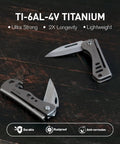 Two Titanium Mini Pocket Knives With Bottle Openers For EDC And Outdoor Gear on dark surface, open and closed