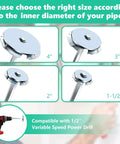 Four Piece PVC Pipe Reamer Set With Socket Saver Heads for Removing SCH 40 From Hub, Includes 1-1/2 In, 2 In, 3 In, 4 In