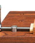Heavy Duty Adjustable Benching Dog Clamp For Woodworking on wooden workbench, three quarter inch dog hole