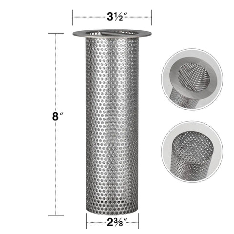 Heavy Duty 3 Inch Commercial Floor Drain Strainer Basket With Thick Stainless Steel Build Finely Polished Finish Rust Resistant