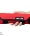 Red Angle Head Wrench Pouch With Twelve Pockets For 8 To 19 Millimeter Wrenches And Size Markings Made In USA Durable Pro Grade Tool Holder