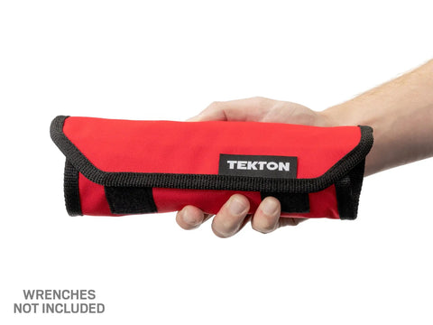 Red Angle Head Wrench Pouch With Twelve Pockets For 8 To 19 Millimeter Wrenches And Size Markings Made In USA Durable Pro Grade Tool Holder