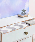 Antique Brass Cabinet Knobs Set, 6 Pack, Heavy Duty Solid Brass Drawer Pulls For Cabinets shown on white dresser drawer.