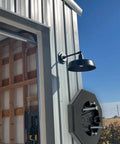 Black Vertical Siding Lamp Mounting Kit For Exterior Lights With Built In Octagon Electrical Box 2 Pack flat mount on siding