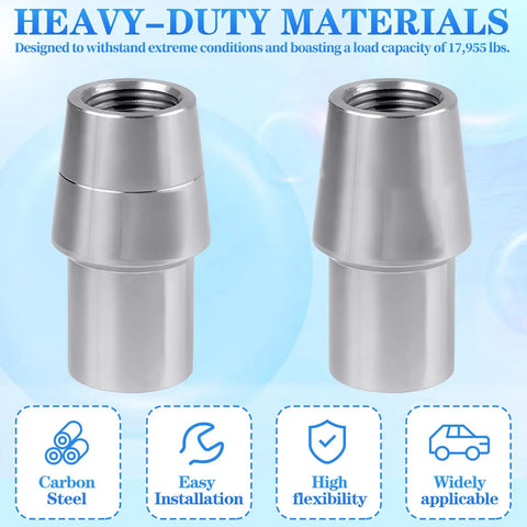 Five Eighths Inch 18 Thread Right Hand And Left Hand Weld In Bung Tube Adapter Kit With Universal Heim Joint Built To Last For Steel Tubing And Tie Rod End Setups, 1045 steel