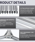 Product details of Eight Pack 400mm 2020 Aluminum T Slot Extrusion Rails European Standard Anodized Linear Rails For 3D Printer Parts And CNC DIY Projects Dope For Makers Silver showing precision cutting, corrosion resistance, and assembly features