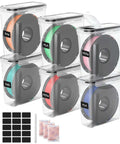 Pro Grade Airtight Filament Dry Box Set 6 Pack 4.0L Storage Bins with desiccant bags, labels, markers, for 1kg spools, clear organizer