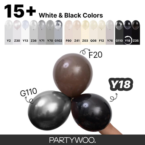 Black Balloons Party Pack 140 Pcs With 18 Inch 12 Inch 10 Inch And 5 Inch Balloons Arch Kit Garland shown with color options